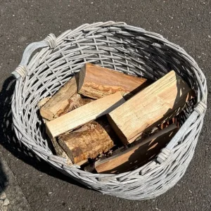 Grey Log Basket With Logs - Image 4