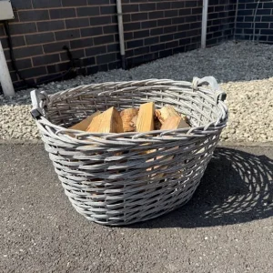 Grey Log Basket With Logs - Image 6