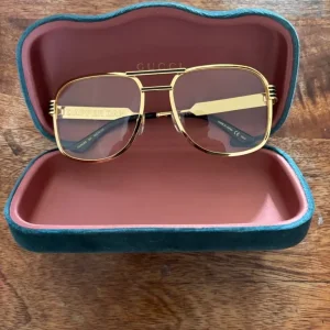 Gucci Dapper Dan Gold Glasses