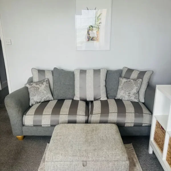 Oak Furnitureland 4 Seater Sofa and Footstool
