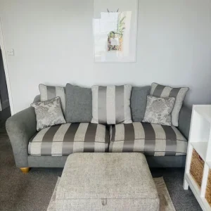 Oak Furnitureland 4 Seater Sofa and Footstool