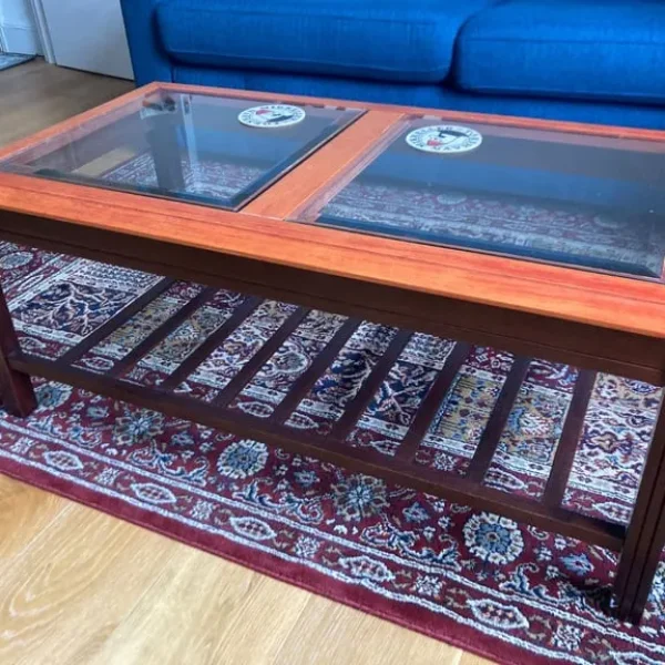 Wooden/glass coffee table
