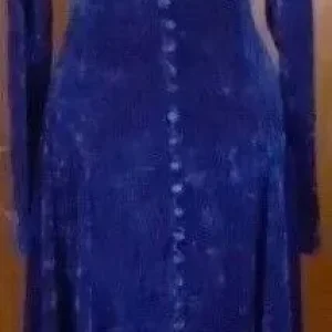 Navy Blue Crushed Velvet Sweetheart Midi Dress Size 8 - Image 2