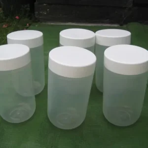 6 Plastic Screw-Lid Food Storage Jars