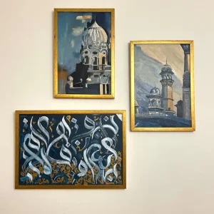 Hand painted calligraphy alphabets on canvas