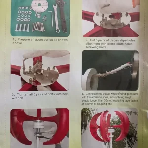 5-Blade Vertical Wind Turbine Kit - Image 3