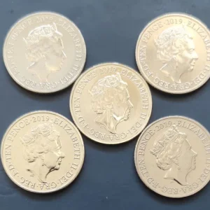 2019 10p 5 coin set (O,P,T,U-84k+R-64k mintage) - Image 2