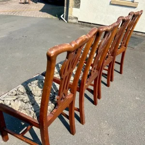Set of 4 Vintage Chippendale Revival Dining Chairs - Image 4