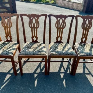 Set of 4 Vintage Chippendale Revival Dining Chairs