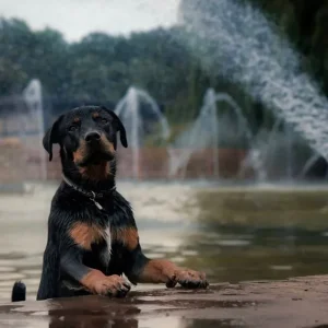 8-month-old German Rottweiler Puppy