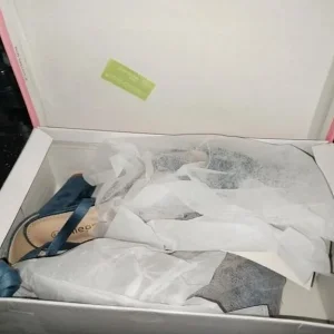 Haze Blue Criss-cross faux suede chunky heel sandals UK 6.5 / EU 40 - Image 8