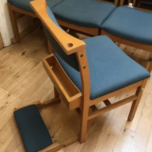 Blue Church Chairs with Kneelers - Image 4