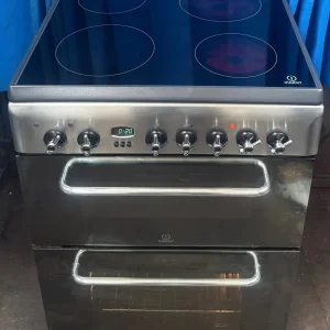 Indesit KDP60C 60cm double oven ceramic cooker stainless steel - Image 3