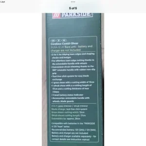 Parkside cordless hedge trimmer with battery and charger - Image 7