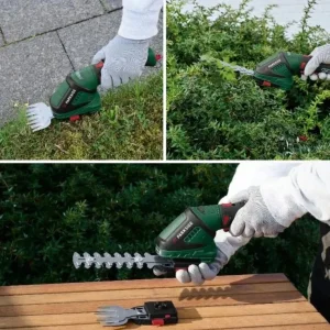 Parkside cordless hedge trimmer with battery and charger