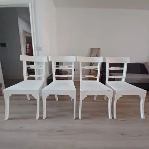 Four White Dining Chairs - Image 2