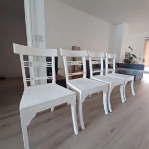Four White Dining Chairs - Image 3
