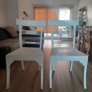 Four White Dining Chairs - Image 4