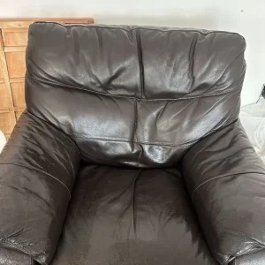 dark brown leather sofa set – 5 seats - Image 2