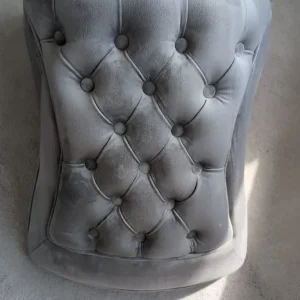 Two Lorenzo dining chairs, silver grey velvet - Image 4