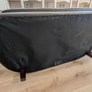 Double Seat Tub Chair (Brown Faux Leather) - Image 4