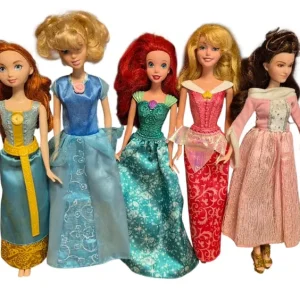 5 disney princess dolls – merida, cinderella, ariel, aurora, belle