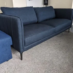 Blue 3 seater sofa - Image 2
