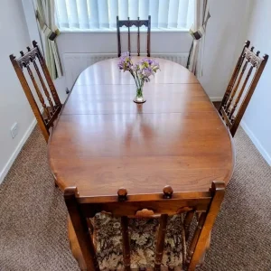 Ercol dining table and 4 chairs - Image 4