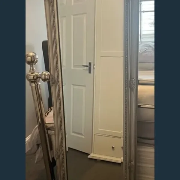 Baroque style Silver full length mirror