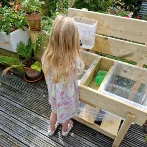 Multi-play table with water tank