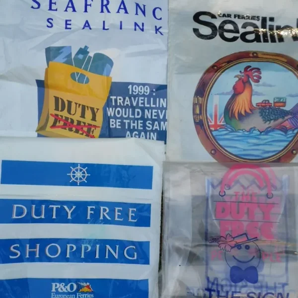Sixteen Duty Free bags from the 70s and 80s