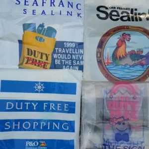 Sixteen Duty Free bags from the 70s and 80s