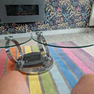 Coffee Table - Glass Chrome - Image 2