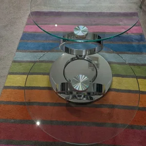 Coffee Table - Glass Chrome - Image 3