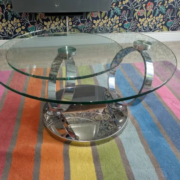 Coffee Table - Glass Chrome
