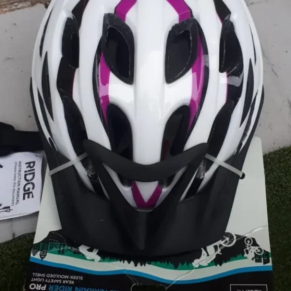 Ridge Pink White Cycling Helmet Head Cover for Girls 54-59cm