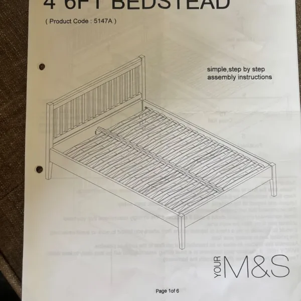 Oak double bedstead and Simba mattress