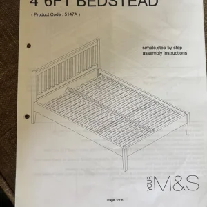 Oak double bedstead and Simba mattress