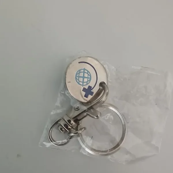 Keyring Globe and Blue Cross