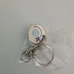 Keyring Globe and Blue Cross