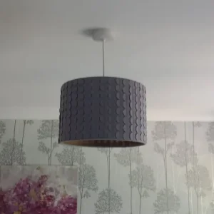 Modern Felted Circular Grey Lampshade - Image 6