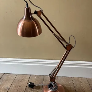 Copper anglepoise lamp