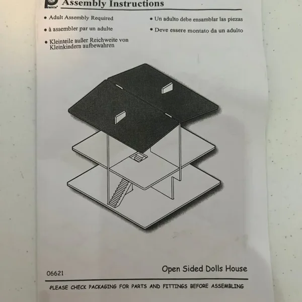 Pintoy Red and White Open-Sided Dolls House