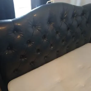 King size faux leather bed