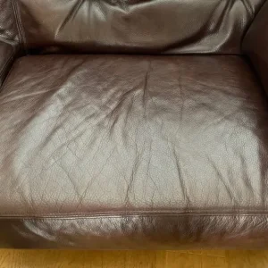 Real leather sofa and armchair - Image 4