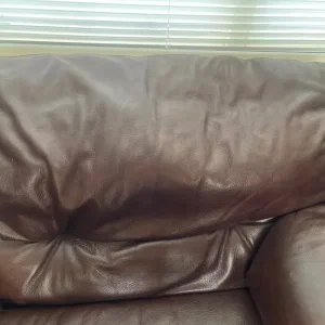 Real leather sofa and armchair - Image 5