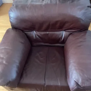 Real leather sofa and armchair - Image 6