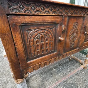Vintage carved wooden sideboard - Image 2