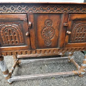 Vintage carved wooden sideboard