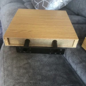 2 x oak colour floating shelves - Image 2